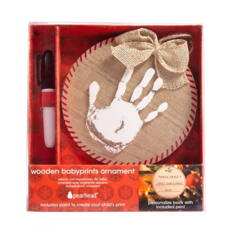 Pearhead: Ξύλινο στολίδι με αποτύπωμα του μωρού σας