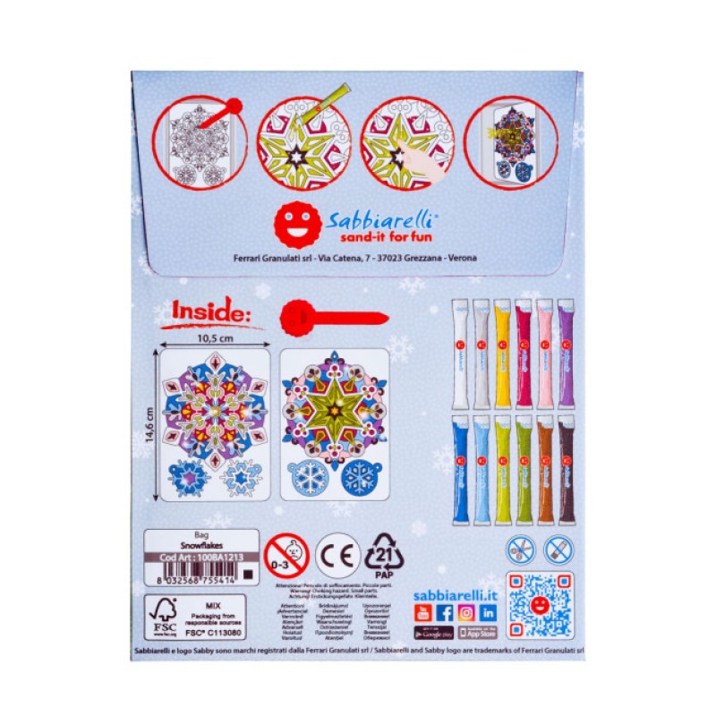 Sabbiarelli: Είδη για ζωγραφική με μαρμαρόσκονη-Snow Flakes 3+