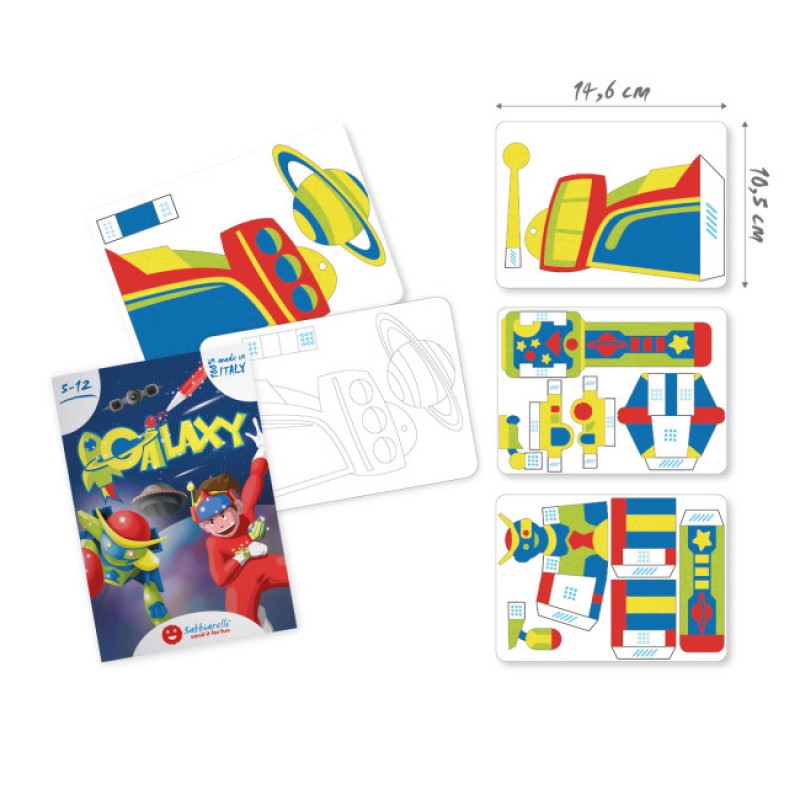 Sabbiarelli: Pocket Kit - Art & Craft με 4 μαρκαδόρους άμμου -Kατασκευάζω διστημικό σταθμό 5+