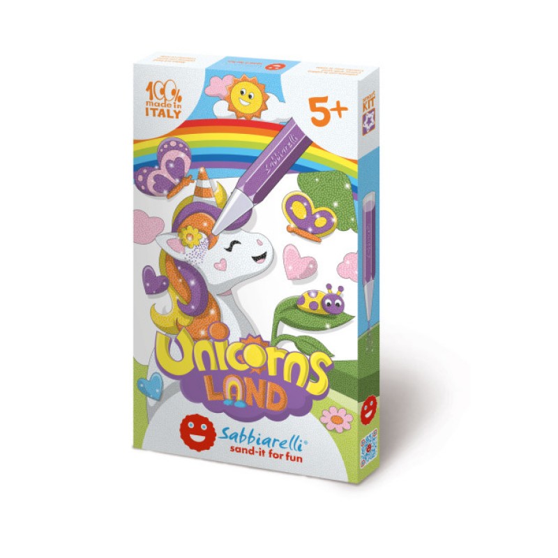 Sabbiarelli: Smart Kit - Art & Craft με 8 μαρκαδόρους άμμου , 8 ζωγραφιές-  Unicorn land 5+