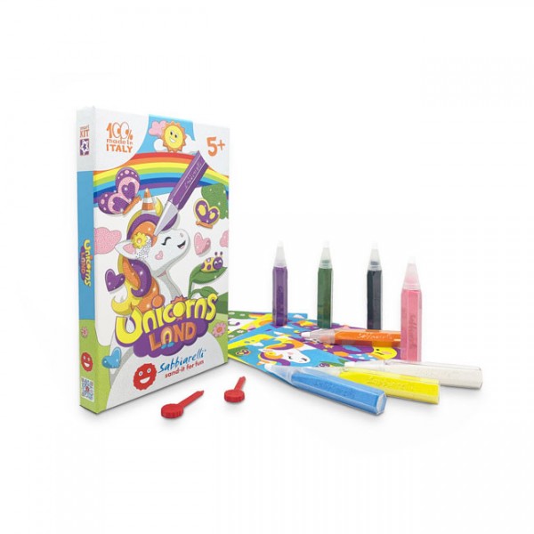 Sabbiarelli: Smart Kit - Art & Craft με 8 μαρκαδόρους άμμου , 8 ζωγραφιές- Unicorn land 5+