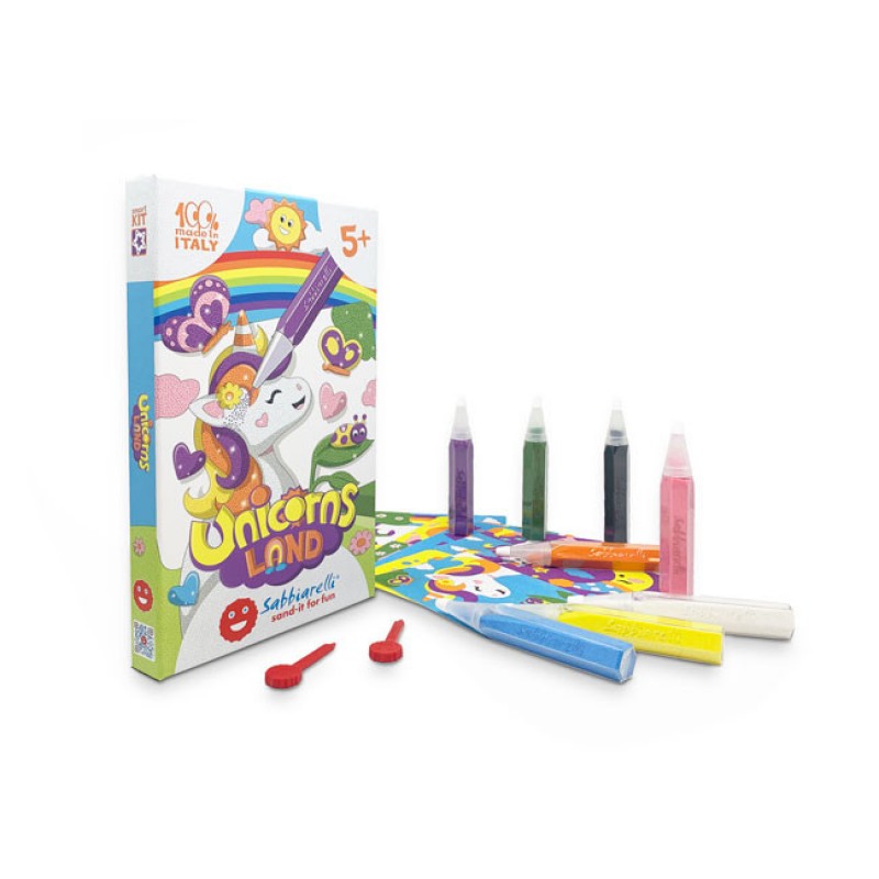Sabbiarelli: Smart Kit - Art & Craft με 8 μαρκαδόρους άμμου , 8 ζωγραφιές-  Unicorn land 5+