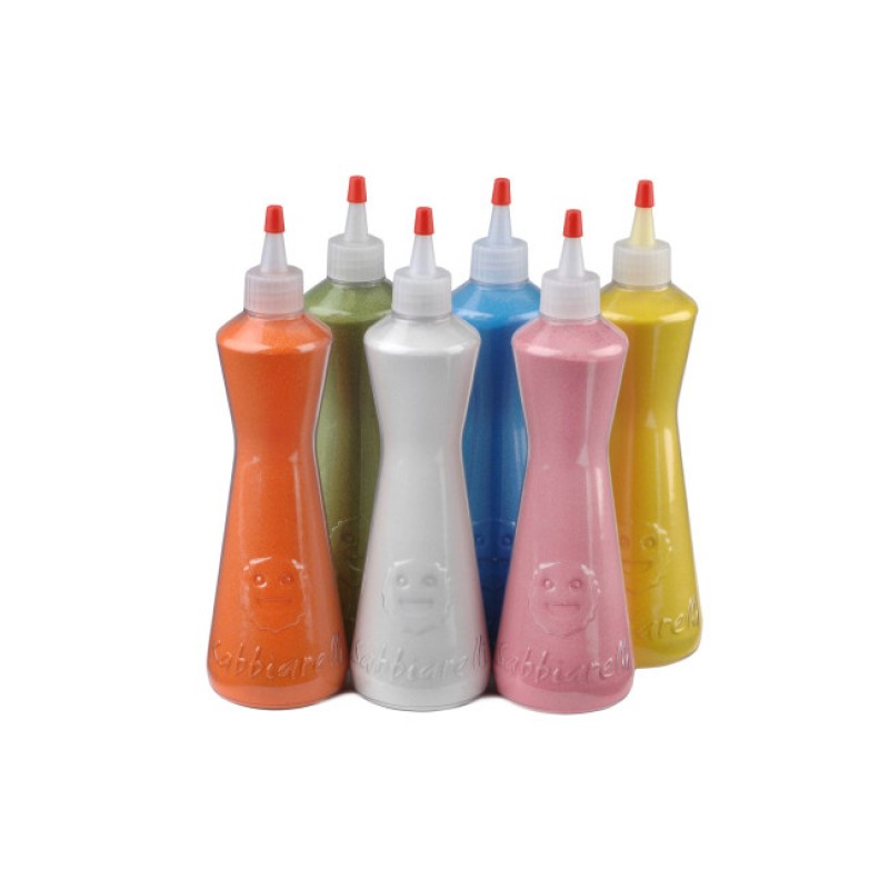 Sabbiarelli:  6 ανταλλακτικά μπουκάλια άμμου 350γρ.-Όλα τα χρώματα (ανοιχτά)