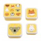 A little lovely company: Σετ 4 δοχεία φαγητού Lunch & Snack Box -Animal Friends