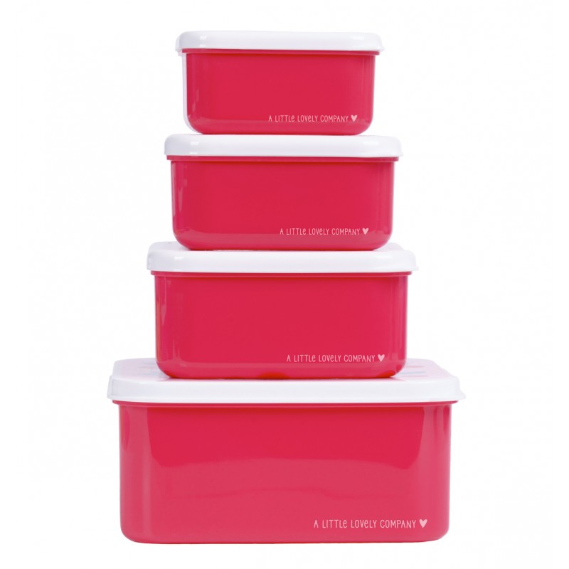 A little lovely company: Σετ 4 δοχεία φαγητού Lunch & Snack Box -Cherries