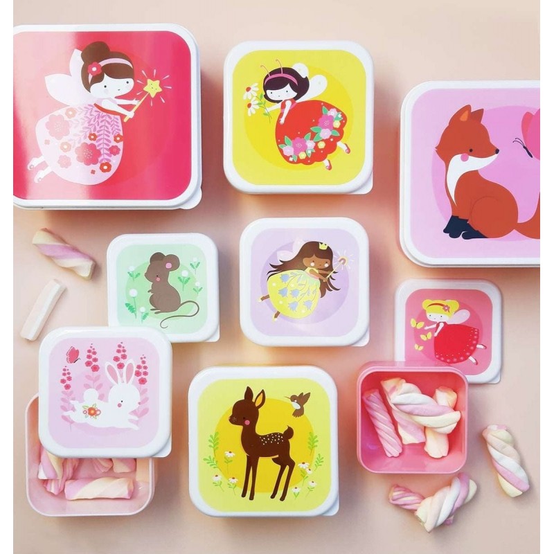 A little lovely company: Σετ 4 δοχεία φαγητού Lunch & Snack Box "Fairy"