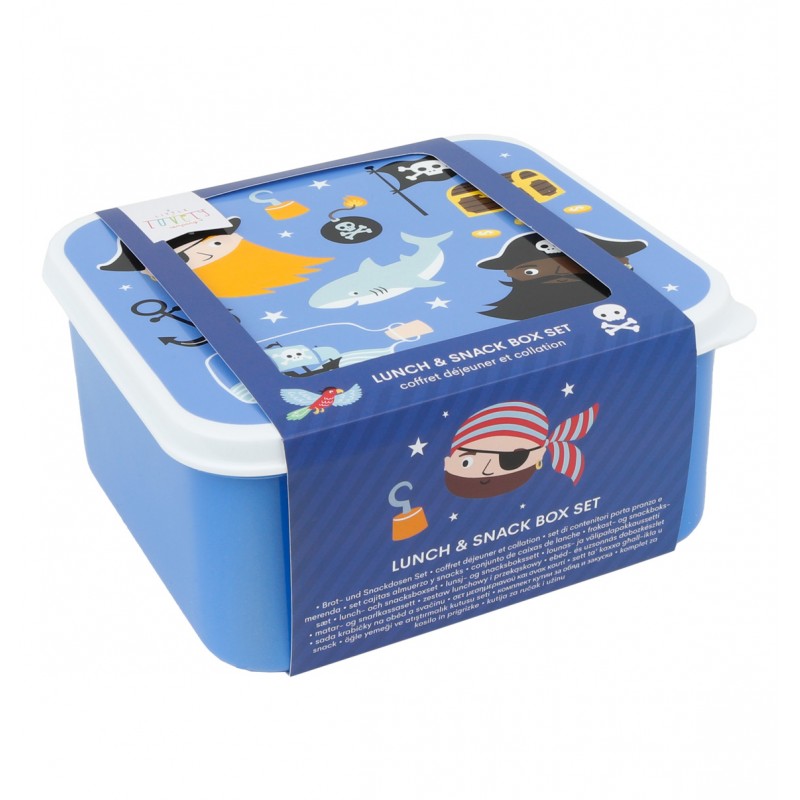 A little lovely company: Σετ 4 δοχεία φαγητού Lunch & Snack Box -Pirates