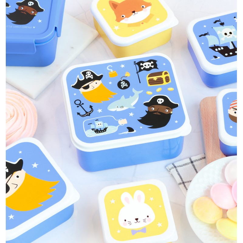 A little lovely company: Σετ 4 δοχεία φαγητού Lunch & Snack Box -Pirates
