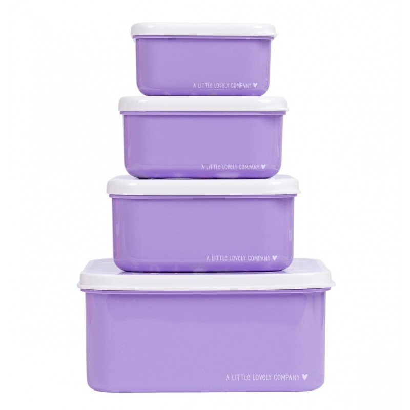 A Little Lovely Company Σετ 4 Δοχεία Φαγητού Lunch & Snack Box Unicorn Dreams