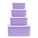A Little Lovely Company Σετ 4 Δοχεία Φαγητού Lunch & Snack Box Unicorn Dreams