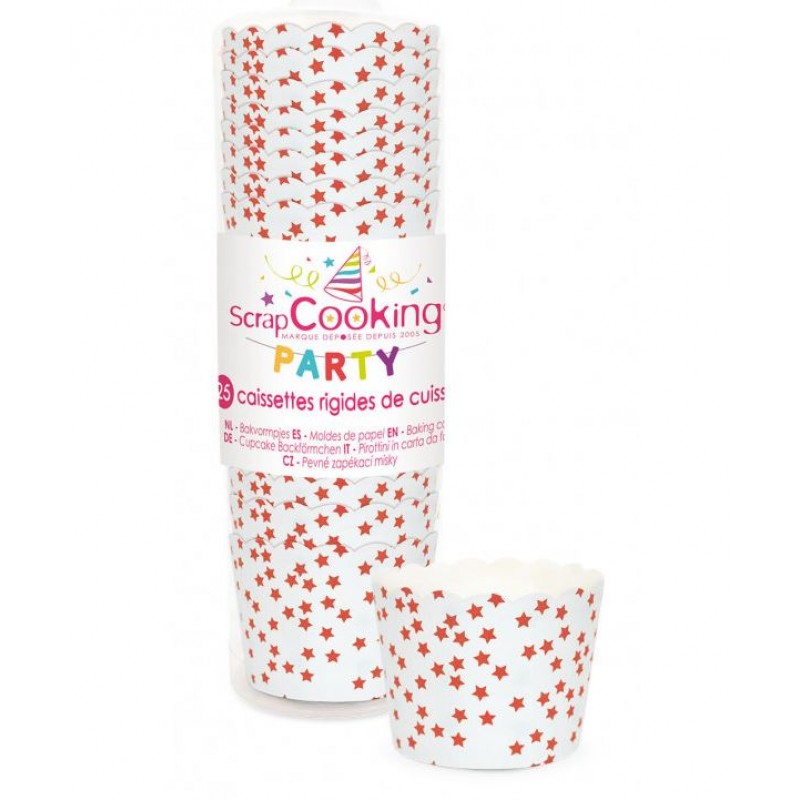 Scrap Cooking Θήκες για cupcake 25 τεμ. - Red Stars