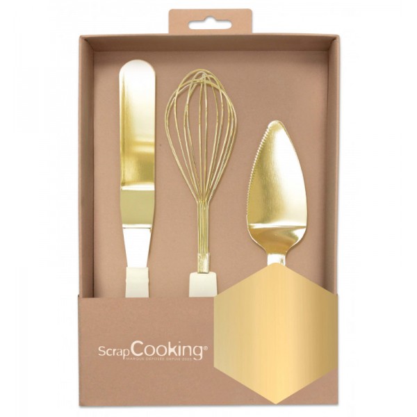 Scrap Cooking - Κουτί με 3 χρυσά εργαλεία ζαχαροπλαστικής