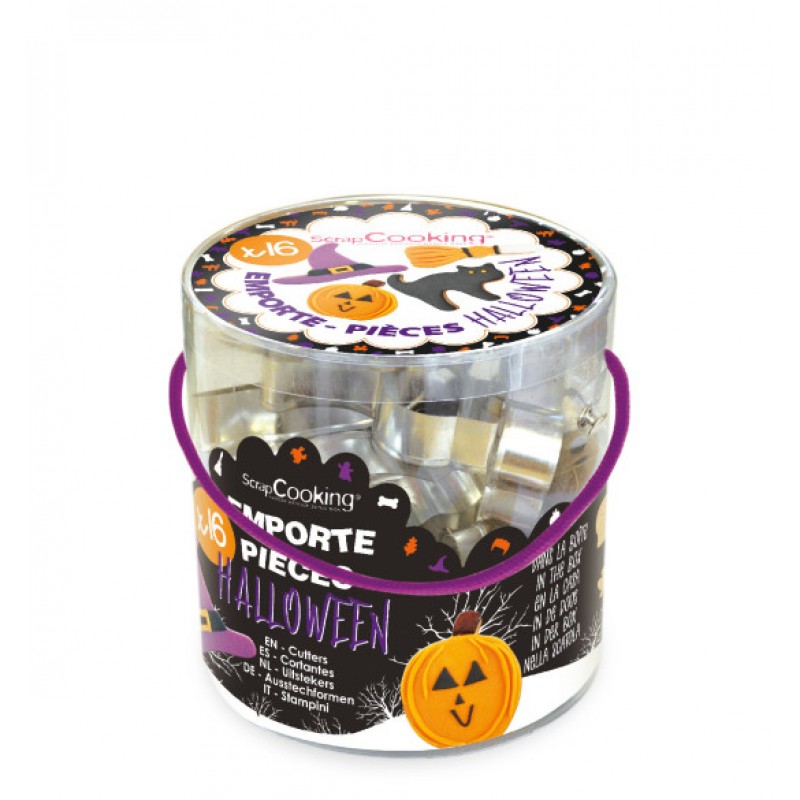 Scrap cooking-Κάδος με 16 κουπ-πατ με Halloween σχέδια