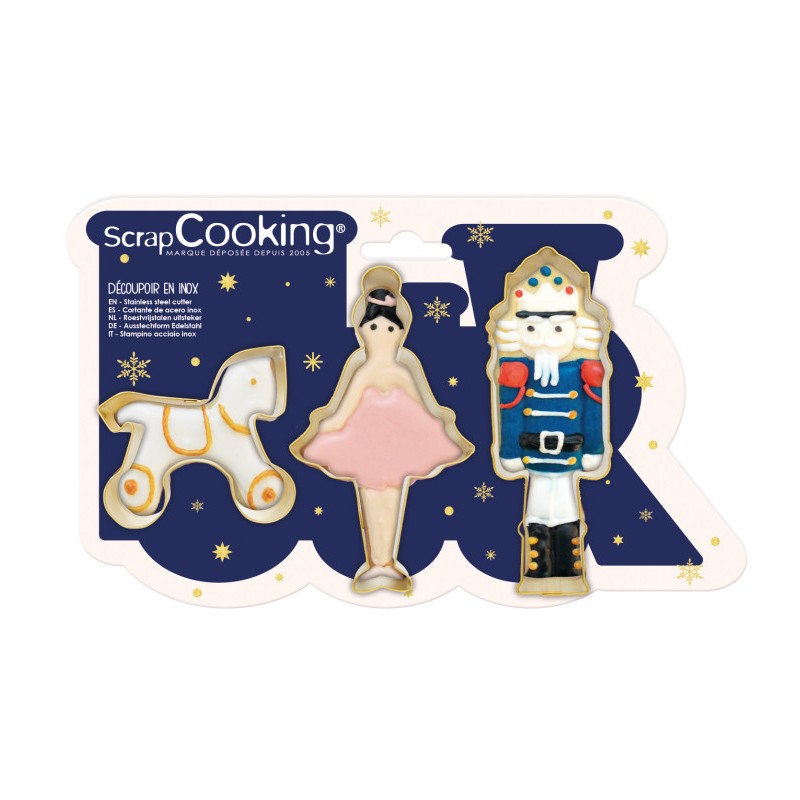 Scrap cooking-Σετ των 3  κουπ-πατ για μπικότα καρυοθραύστης -μπαλαρίνα-αλογάκι