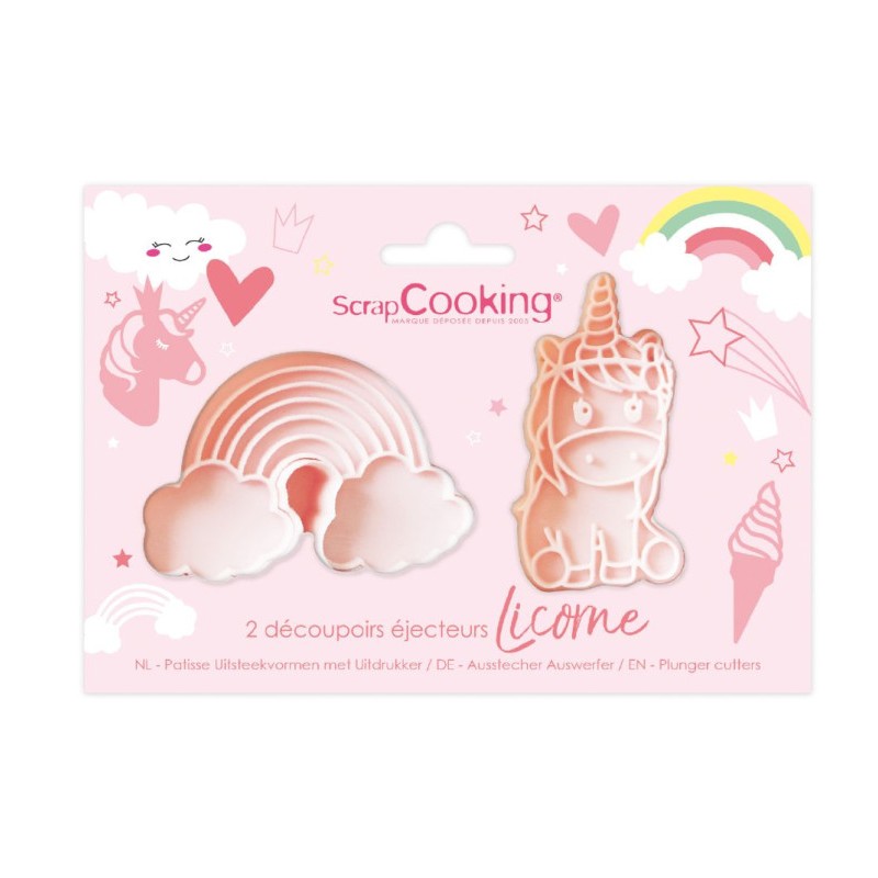 Scrap cooking- Καλούπια μπισκότων με έμβολο σετ -Unicorn