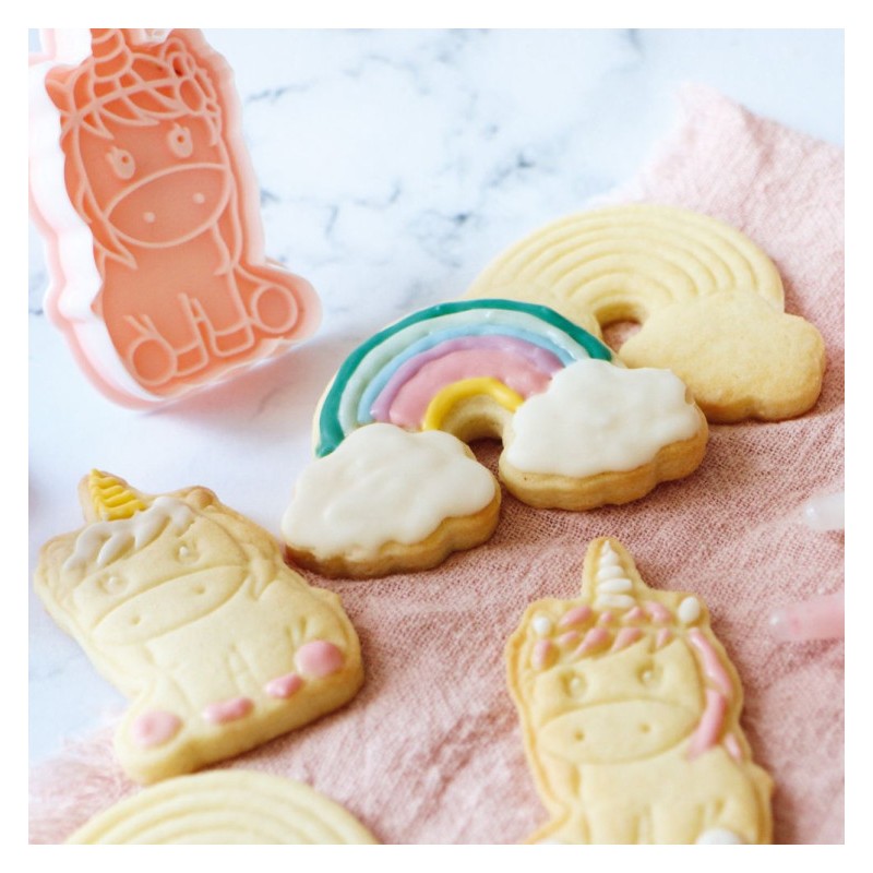 Scrap cooking- Καλούπια μπισκότων με έμβολο σετ -Unicorn