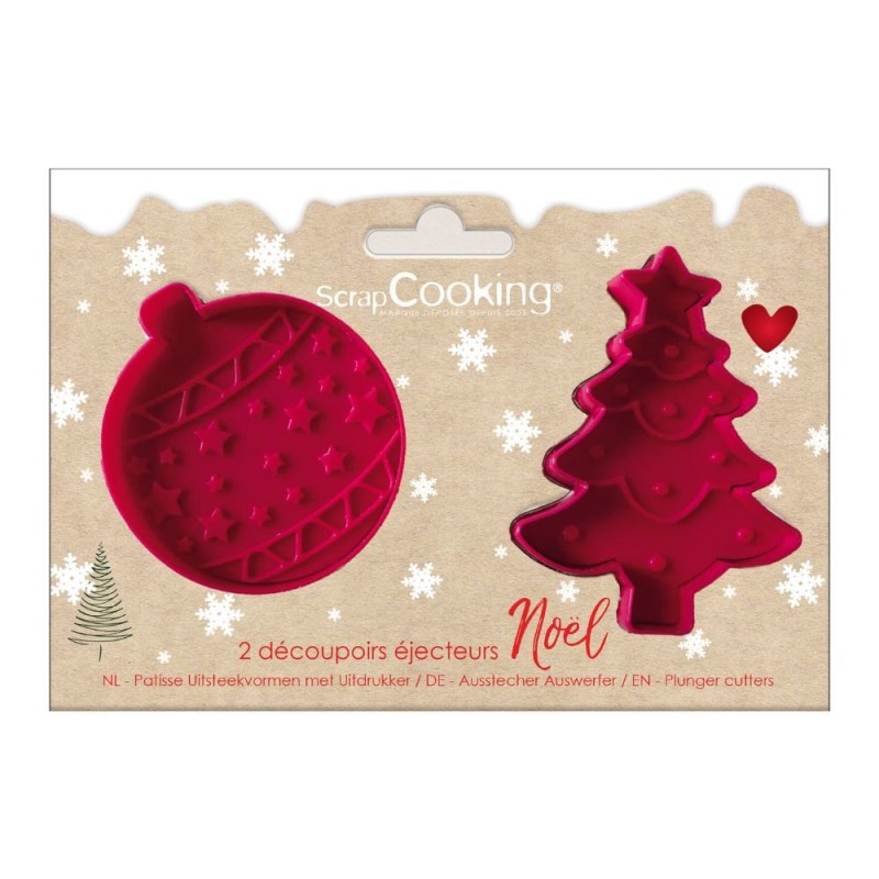 Scrap Cooking Χριστουγεννιάτικα καλούπια μπισκότων με έμβολο - 2 τεμάχια