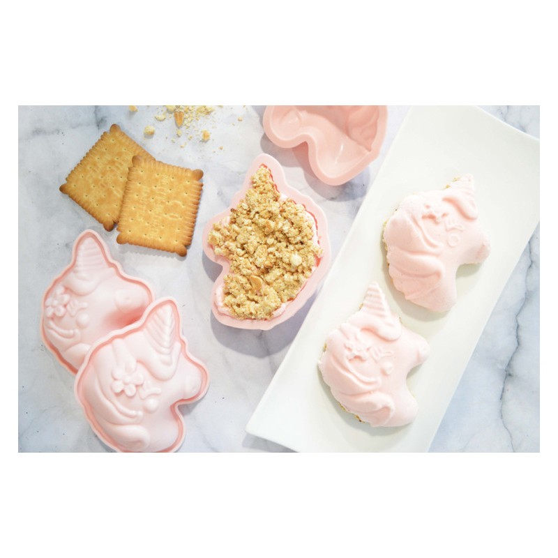 Scrap Cooking - 6 ατομικές θήκες σιλικόνης για μπισκότα και κεϊκ Μονόκερος