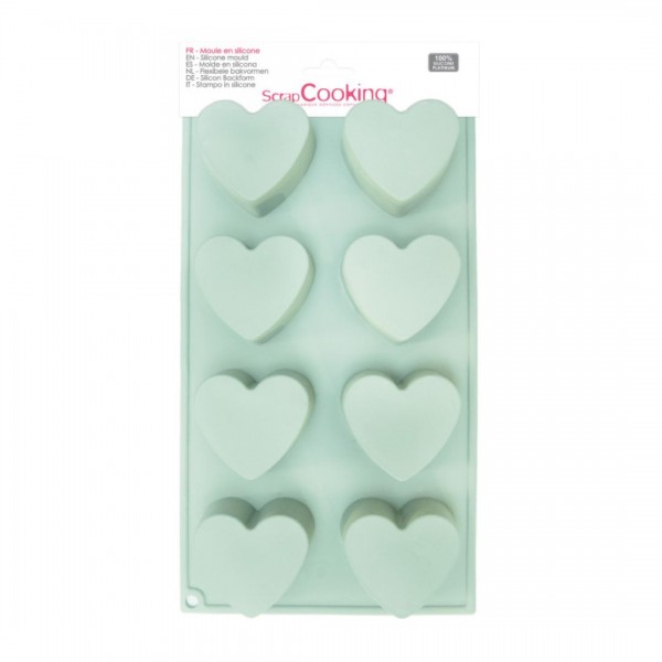 Scrap Cooking Φόρμα σιλικόνης 8 καλούπια - 'Καρδιές'