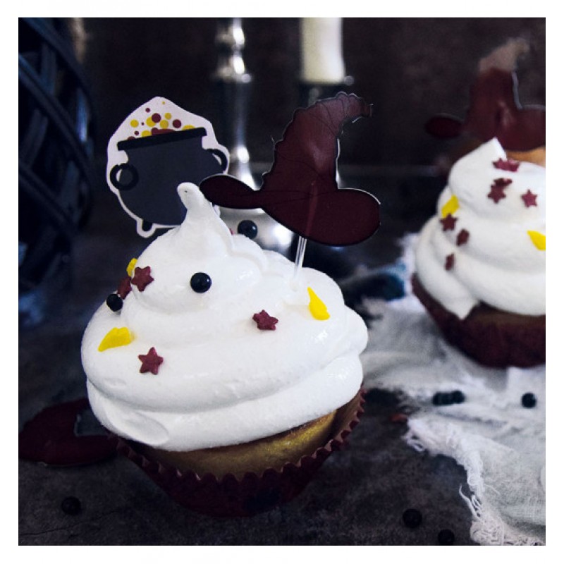 Scrap Cooking Διακοσμητικά και θήκες για cupcake -Halloween θέμα (24τμχ)