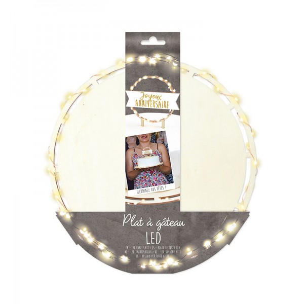 Scrap Cooking Ξύλινη βάση για τούρτα με φωτάκια Led, στρογγυλή