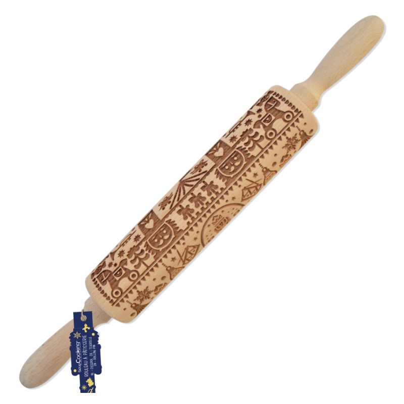 Scrap cooking-Ξύλινο ρολό για μπισκότα με σχέδιο καρυοθραύστης