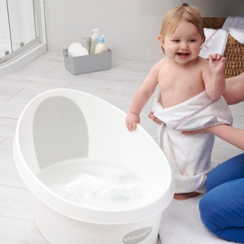 Shnuggle Toddler Bath Λευκό Γκρί ανοιχτό με τάπα