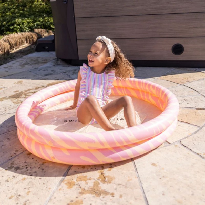 Swim Essentials: Φουσκωτή πισίνα Ø100εκ. με δύο αεροθαλάμους για μωρά από 1 έτους - "Zebra"
