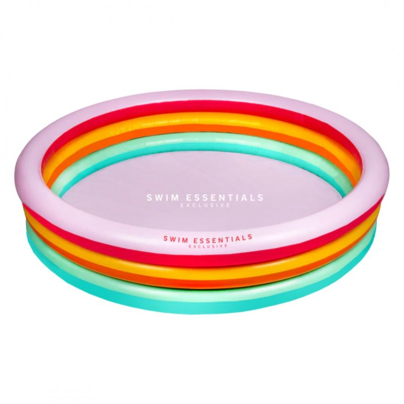 Swim Essentials: Φουσκωτή πισίνα Ø150εκ. με τρεις αεροθαλάμους για παιδιά από 3 ετών - "Rainbow"