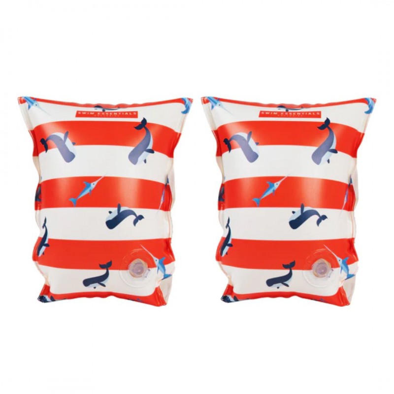 Swim Essentials: Μπρατσάκια για παιδιά από 0-2 ετών - "Red-White Whale"