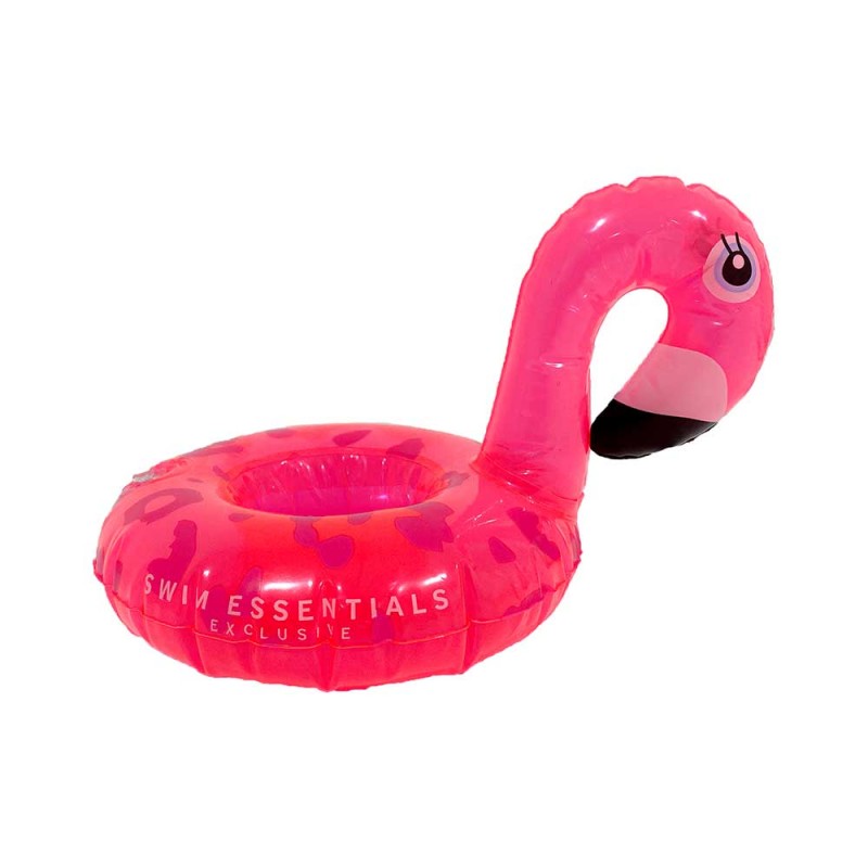 Swim Essentials: Φουσκωτή ποτηροθήκη - "Neon Panterprint Flamingo"