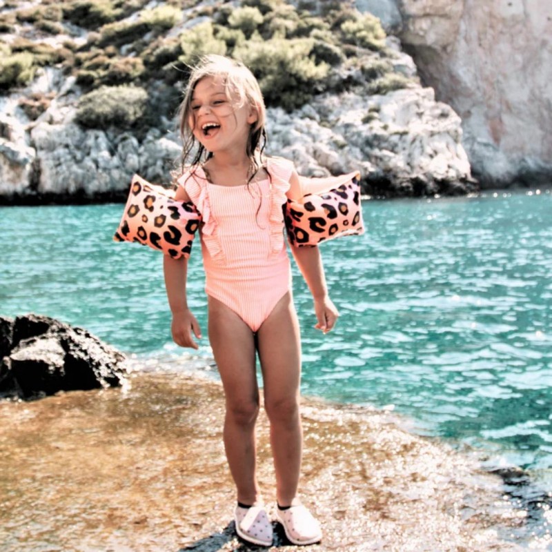 Swim Essentials: Μπρατσάκια για παιδιά από 2-6 ετών - "Rose Gold Leopard"
