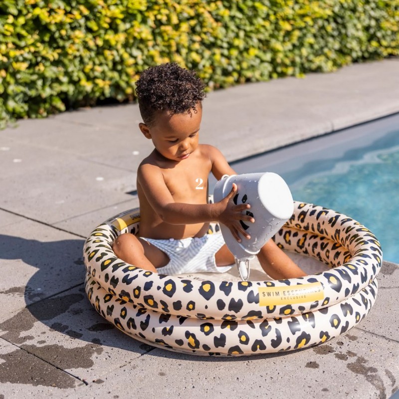 Swim Essentials: Φουσκωτή πισίνα Ø60εκ. με δύο αεροθαλάμους για μωρά από 0 μηνών - "Beige Leopard"