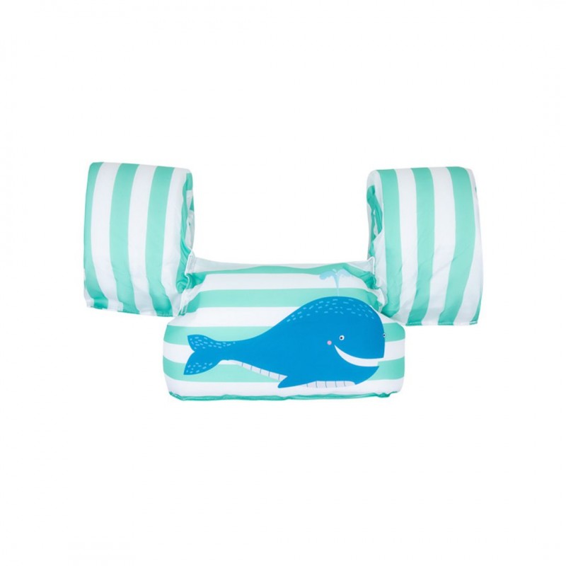 Swim Essentials: Μπρατσάκια με  έξτρα θωρακική ενίσχυση για παιδιά ηλικίας 2-6 ετών - "Green Whale"