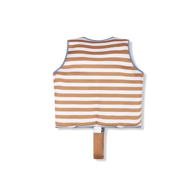 Swim Essentials: Σωσίβιο γιλέκο κολύμβησης με ιμάντα ασφαλείας για παιδιά 1-2 ετών "Brown White Striped"