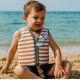 Swim Essentials: Σωσίβιο γιλέκο κολύμβησης με ιμάντα ασφαλείας για παιδιά 1-2 ετών "Brown White Striped"