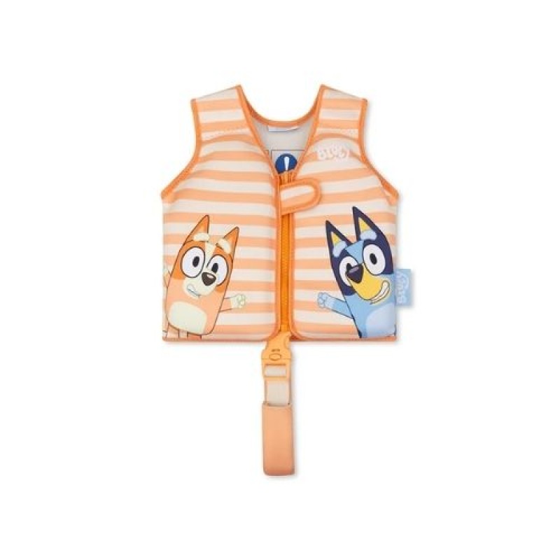 Swim Essentials: Σωσίβιο γιλέκο κολύμβησης με ιμάντα ασφαλείας για παιδιά 3-6 ετών "Bluey"