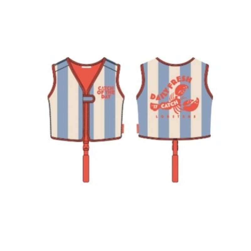 Swim Essentials: Σωσίβιο γιλέκο κολύμβησης με ιμάντα ασφαλείας για παιδιά 3-6 ετών "Catch Of The Day"