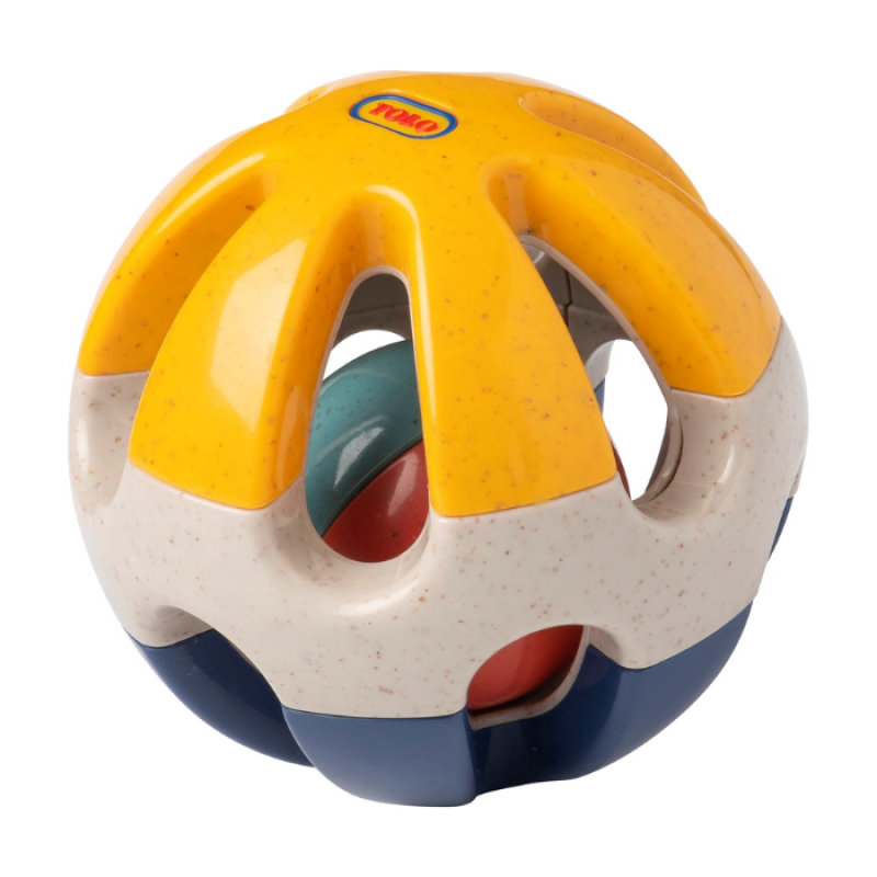 Tolo Toys: Πολύχρωμη μπάλα-κουδουνίστρα από βιοδιασπώμενο υλικό