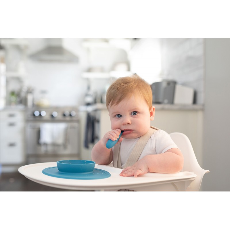 Ezpz: Εκπαιδευτικό κουτάλι 4+ μηνών Tiny Spoon Blue