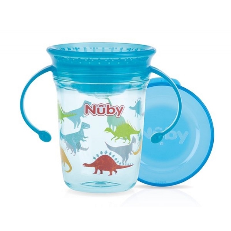 Nuby παιδικό ποτηράκι με 2 λαβές 360° Wonder Cup Tritan™ Aqua- 240ml - 6m+    