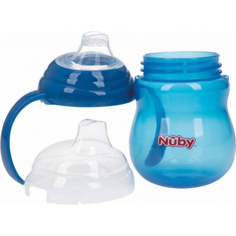 Nuby No-Spill κύπελλο με λαβές Aqua- 270ml - 6m+