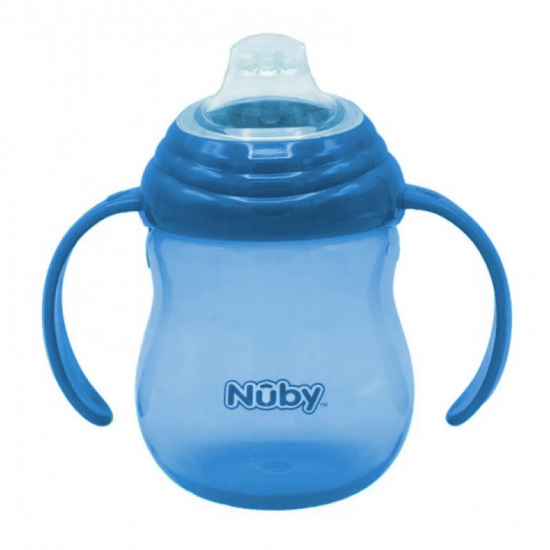 Nuby No-Spill κύπελλο με λαβές Blue- 270ml - 6m+            