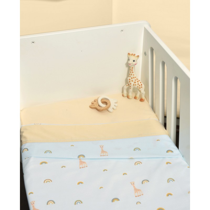 Σεντόνια Λίκνου Σετ 2τ -75x110-100% Βαμβάκι Design 504 Sophie La Girafe