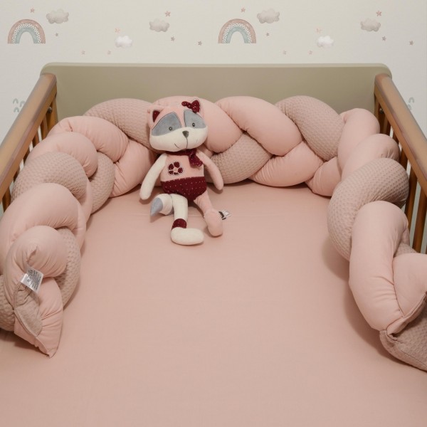 Baby Oliver Πλεξούδα Τριπλής Όψης 20*200cm Σχ. 452 Ροζ