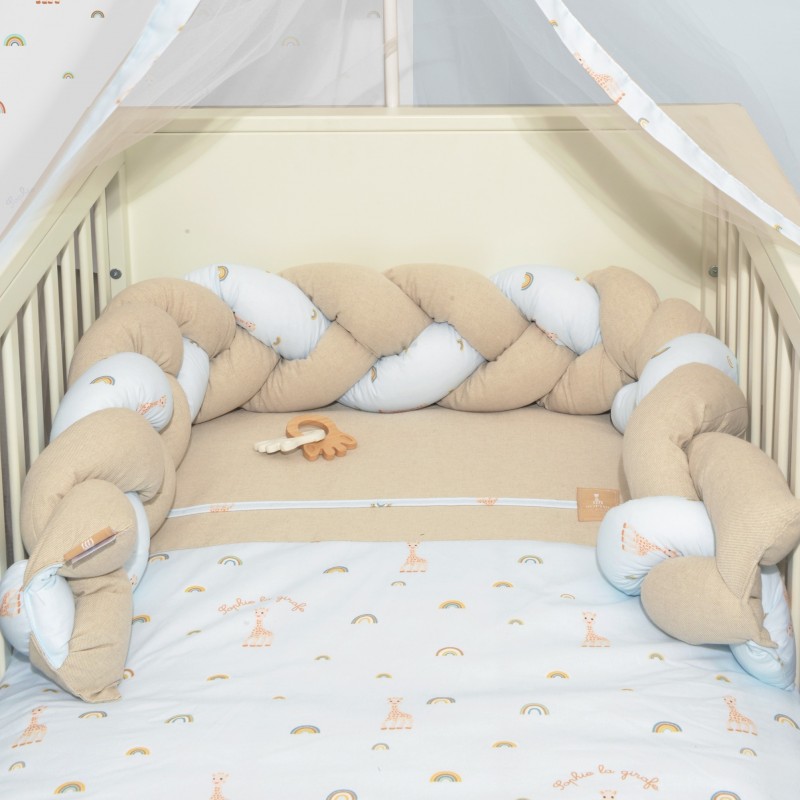 Sophie La Girafe Πλεξούδα Τριπλής Όψης 20cm * 190cm Σχ. 504 Μπεζ