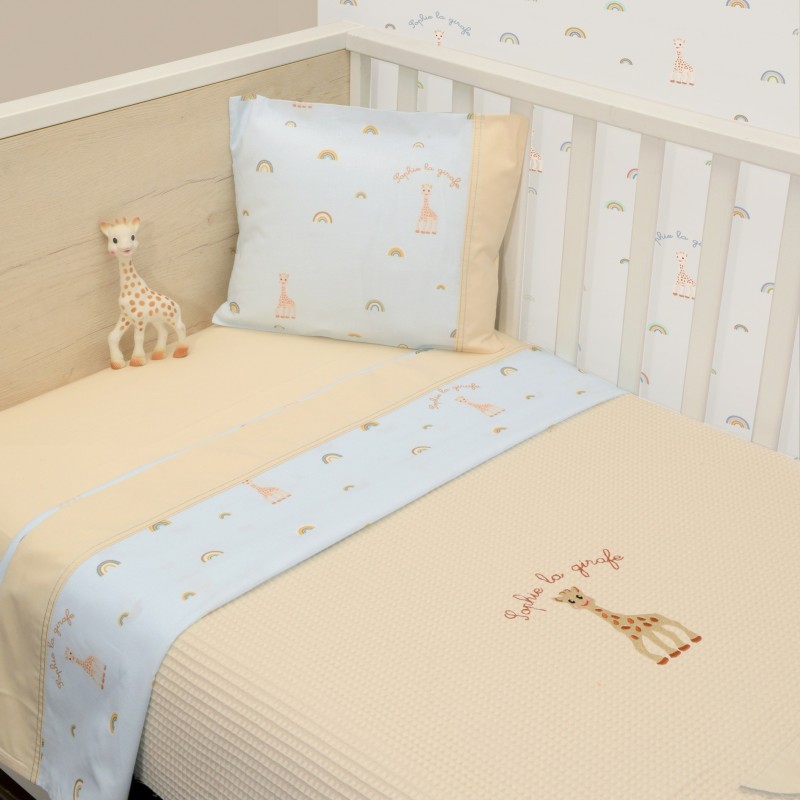 Κουβέρτα Πικέ Κούνιας 100x140 Design 504 Sophie La Girafe