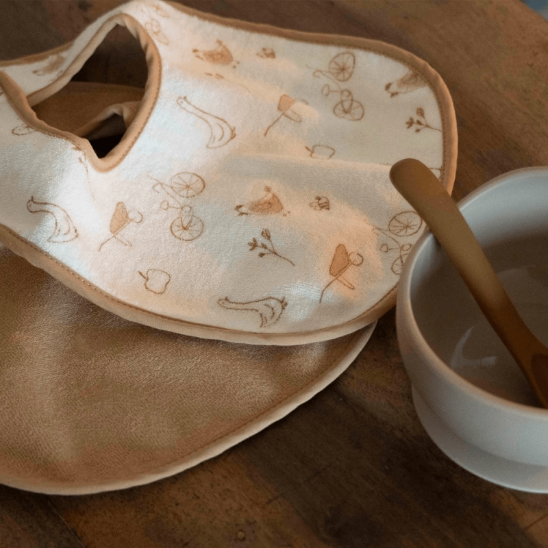 Σετ 6 Βαμβακερές Πικέ Σαλιάρες - Σοκολά -Trois Kilos Sept