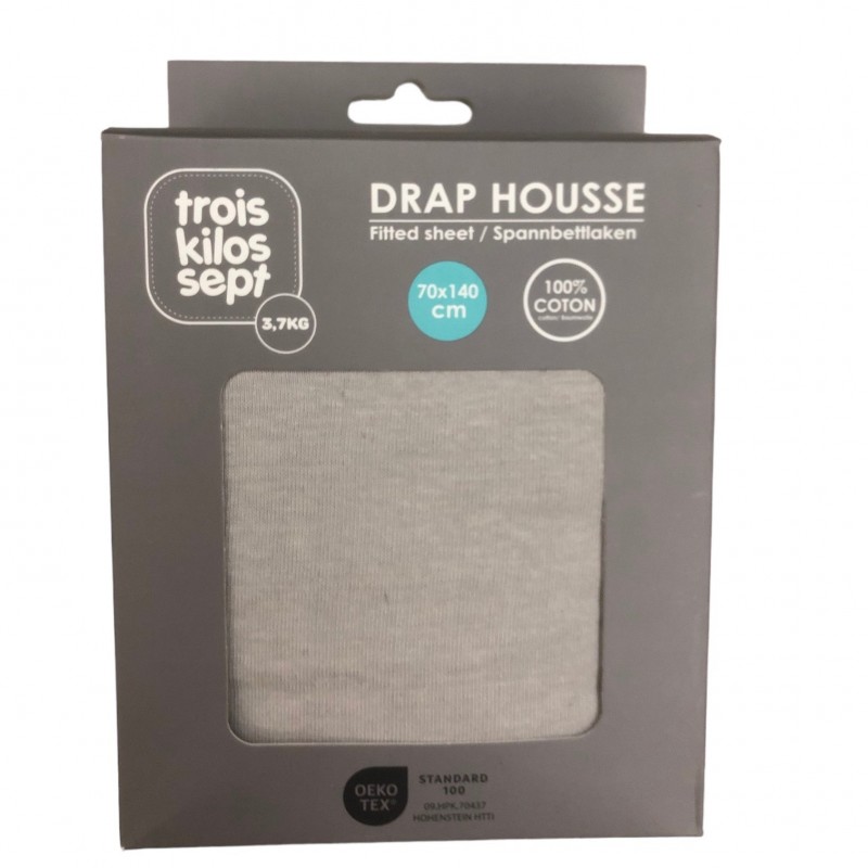 Trois Kilos Sept Jersey Κατωσέντονο με Λάστιχο 70cm*140cm Γκρι