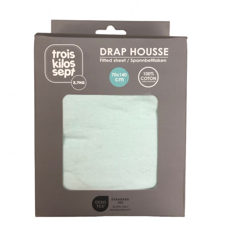 Trois Kilos Sept Jersey Κατωσέντονο με Λάστιχο 70cm*140cm Μέντα